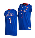 Men's #1 Joseph Yesufu Jersey Kansas Jayhawks College Basketball Jerseys Blue 2022