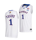 Men's #1 Joseph Yesufu Jersey Kansas Jayhawks College Basketball Jerseys White 2022