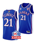 Men's #21 Zach Clemence Jersey Kansas Jayhawks College Basketball Jerseys Blue