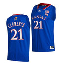 Men's #21 Zach Clemence Jersey Kansas Jayhawks College Basketball Jerseys Blue 2022
