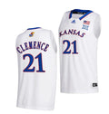Men's #21 Zach Clemence Jersey Kansas Jayhawks College Basketball Jerseys White