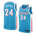 Men's #24 Corey Kispert Jersey Gonzaga Bulldogs College Basketball Jerseys Blue