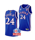 Men's #24 K.J. Adams Jr Jersey Kansas Jayhawks College Basketball Jerseys Blue