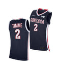 Men's #2 Drew Timme Jersey Gonzaga Bulldogs College Basketball Jerseys Navy