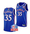 Men's #35 Zuby Ejiofor Jersey Kansas Jayhawks College Basketball Jerseys Blue