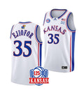 Men's #35 Zuby Ejiofor Jersey Kansas Jayhawks College Basketball Jerseys White