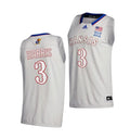 Men's #3 Dajuan Harris Jr Jersey Kansas Jayhawks College Basketball Jerseys Gray 2021