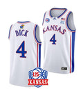 Men's #4 Gradey Dick Jersey Kansas Jayhawks College Basketball Jerseys White