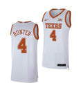 Men's #4 Tyrese Hunter Jersey Texas Longhorns College Basketball Jerseys White