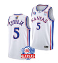 Men's #5 Kyle Cuffe Jr Jersey Kansas Jayhawks College Basketball Jerseys White