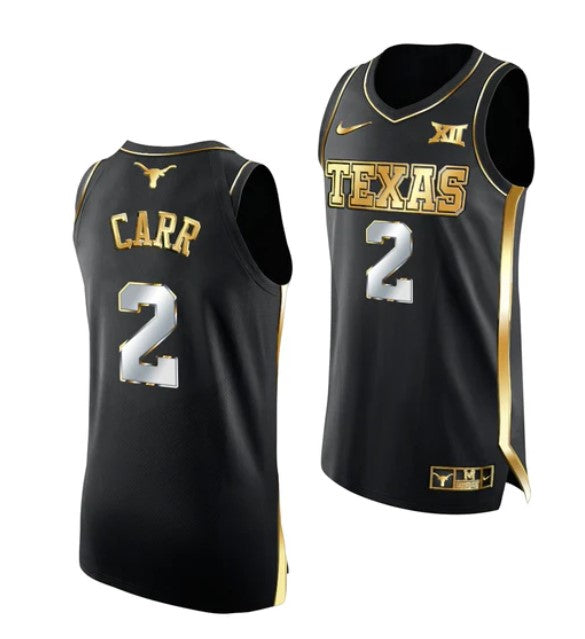 Men's #5 Marcus Carr Jersey Texas Longhorns College Basketball Jerseys Black