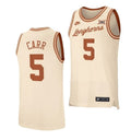 Men's #5 Marcus Carr Jersey Texas Longhorns College Basketball Jerseys Cream
