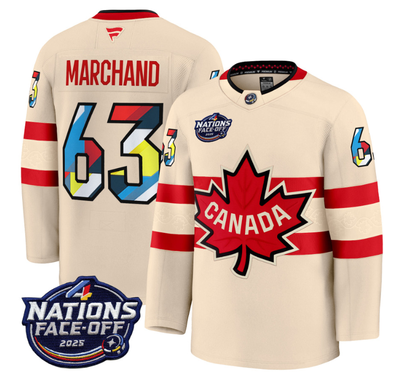 Men's Brad Marchand Jersey #63 Canada 4 Nations Face-Off 2025 Champions
