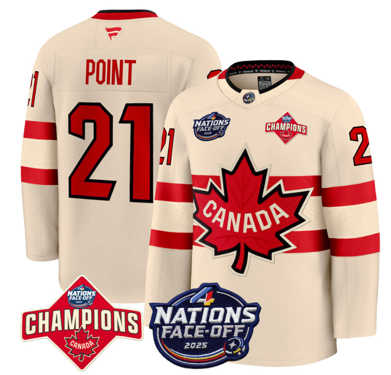 Men's Brayden Point Jersey #21 Canada 4 Nations Face-Off 2025 Champions