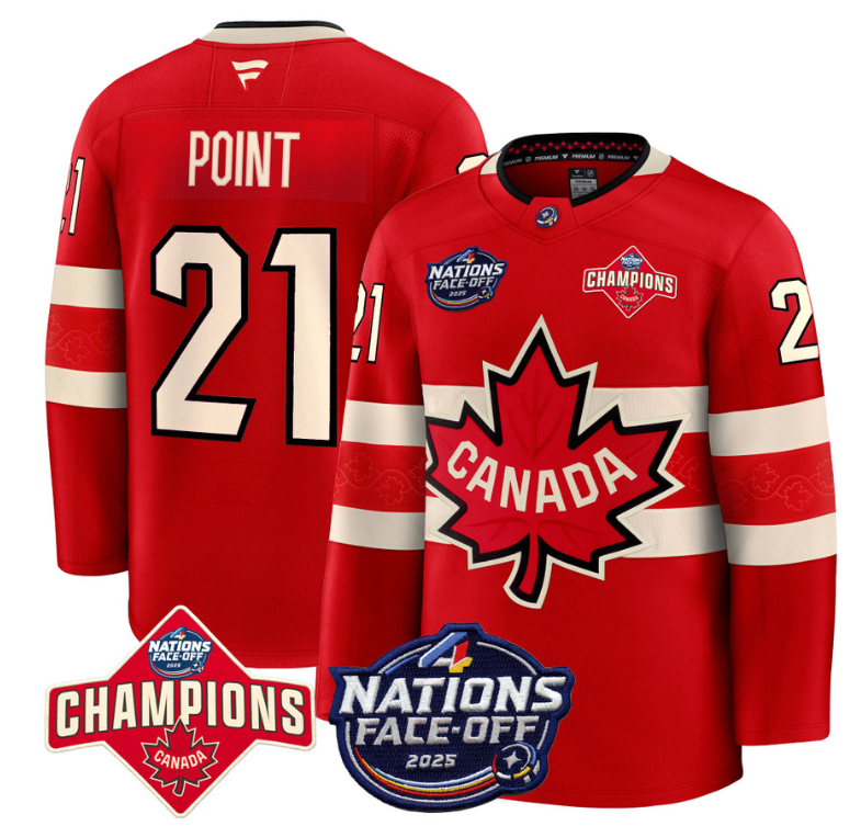 Men's Brayden Point Jersey #21 Canada 4 Nations Face-Off 2025 Champions