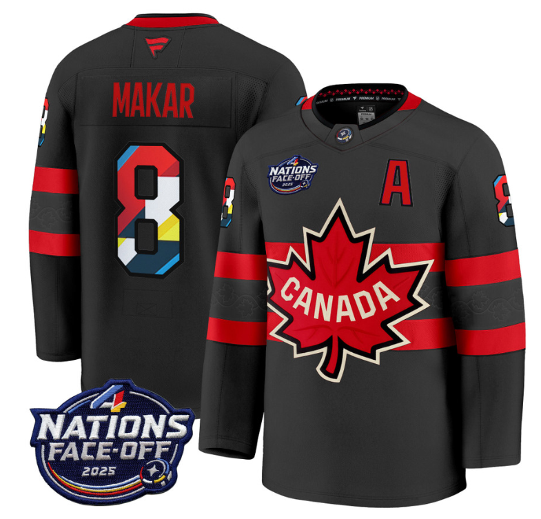 Men's Cale Makar Jersey #8 Canada 4 Nations Face-Off 2025 Champions