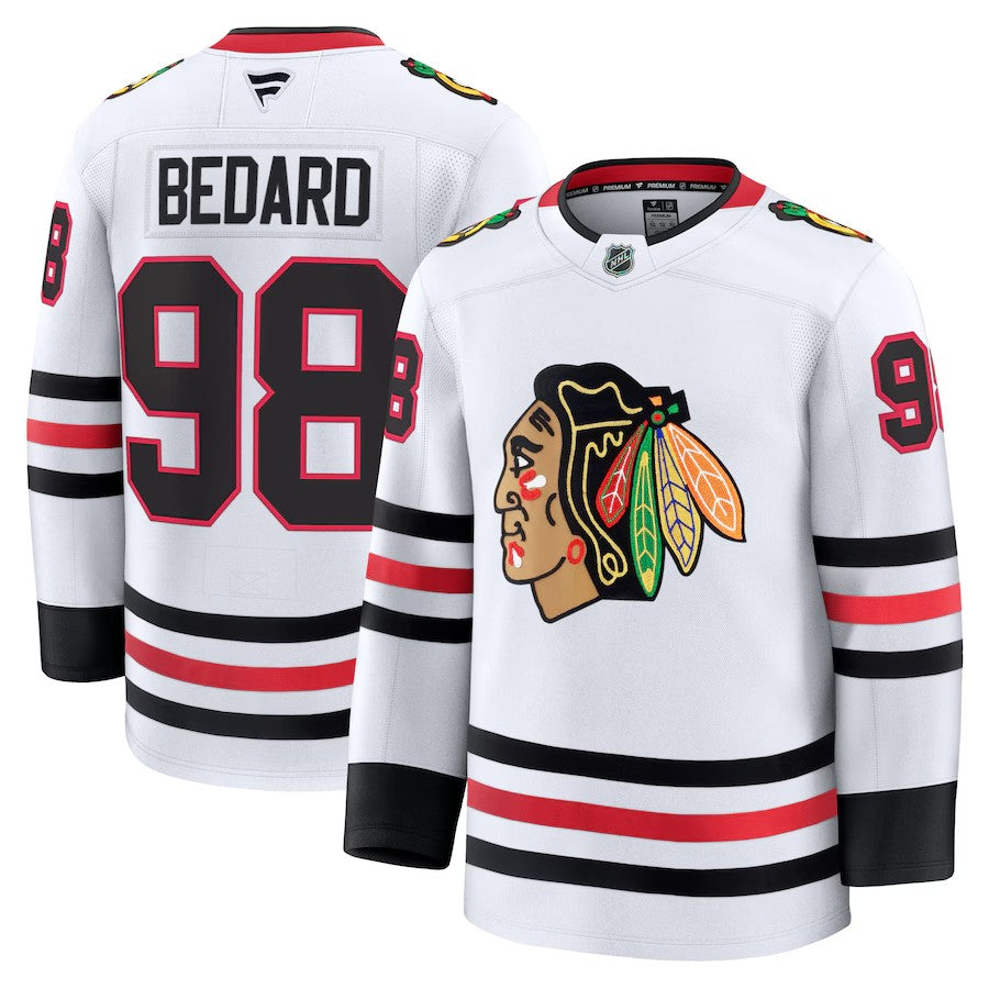 Chicago Blackhawks #98 Connor Bedard Away Premium Jersey Stitched