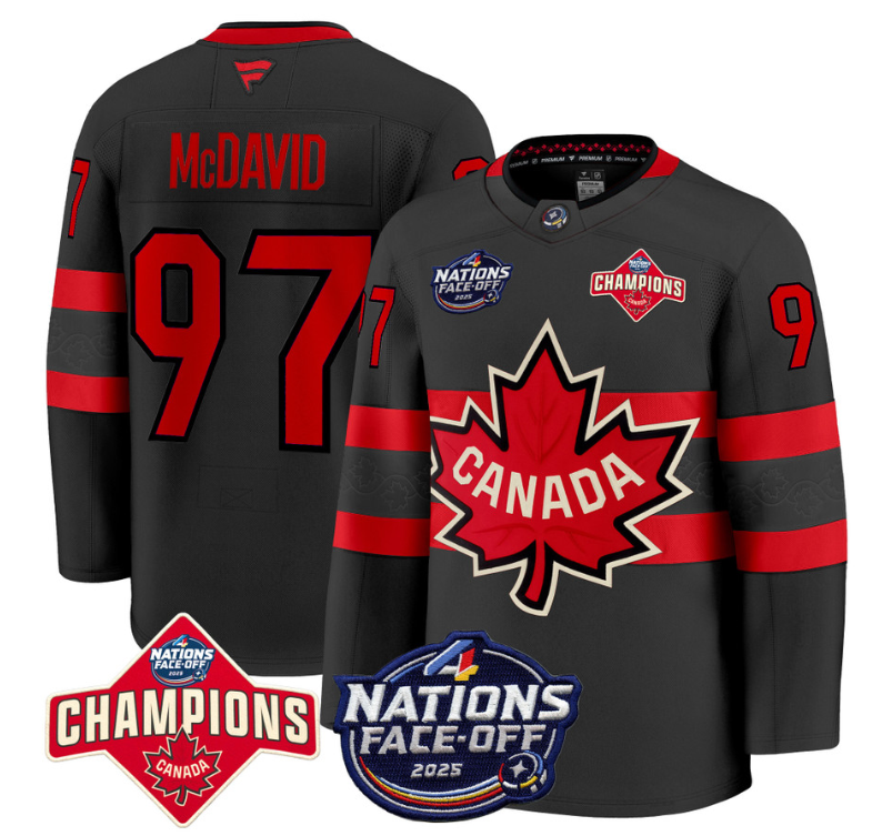 Men's Connor McDavid Jersey #97 Canada 4 Nations Face-Off 2025 Champions