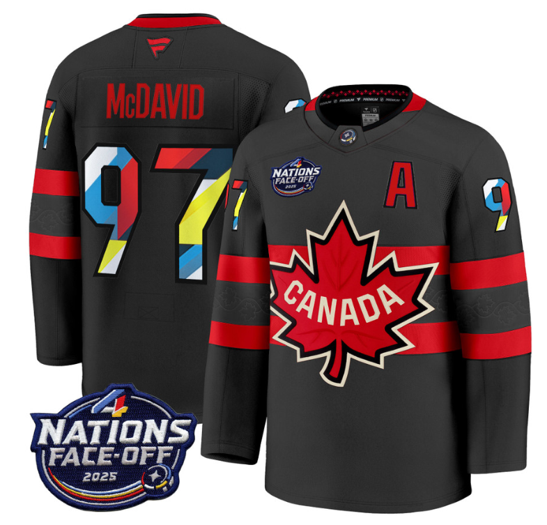 Men's Connor McDavid Jersey #97 Canada 4 Nations Face-Off 2025 Champions