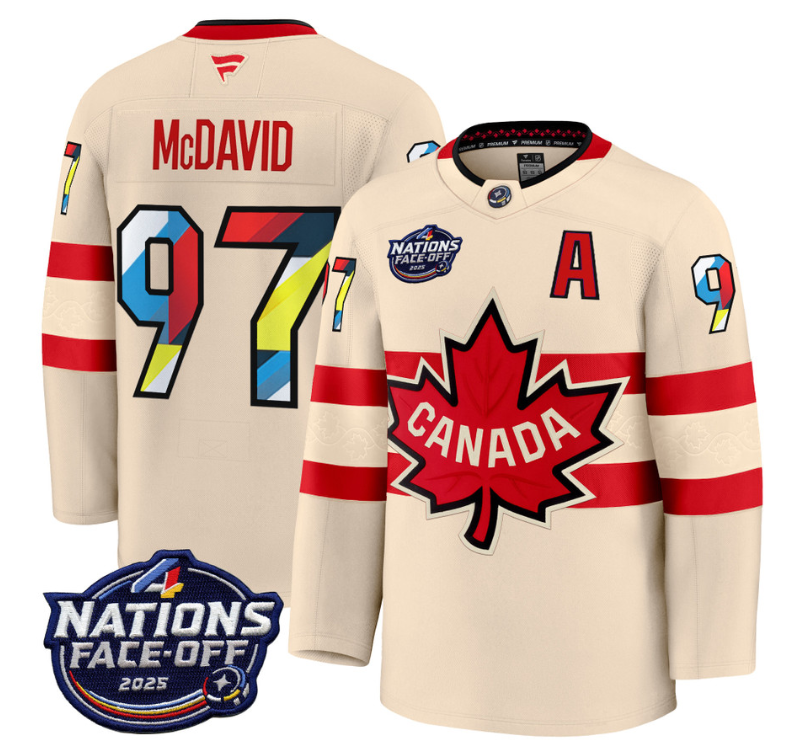 Men's Connor McDavid Jersey #97 Canada 4 Nations Face-Off 2025 Champions