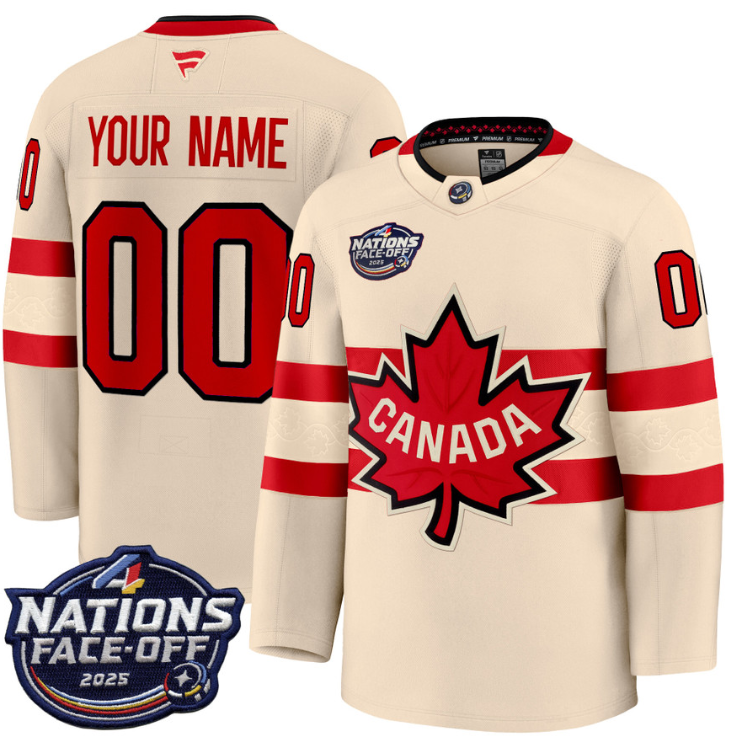 Men's Custom Canada Jersey 4 Nations Face-Off 2025 Premium All Stitched