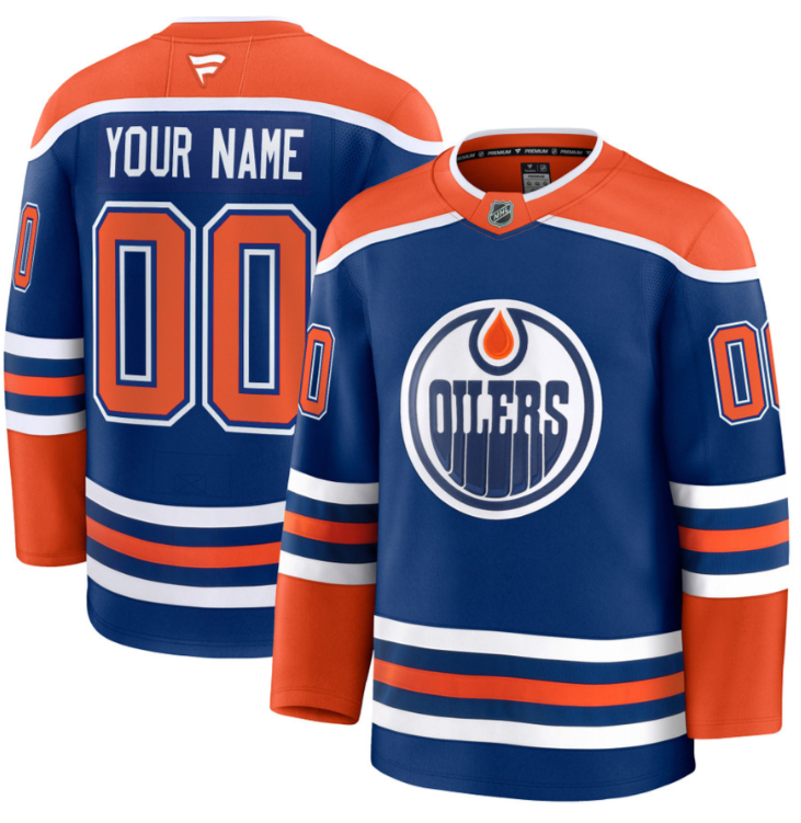 Men's Custom Edmonton Oilers Jersey Name, Number 2025 Premium Away All Stitched