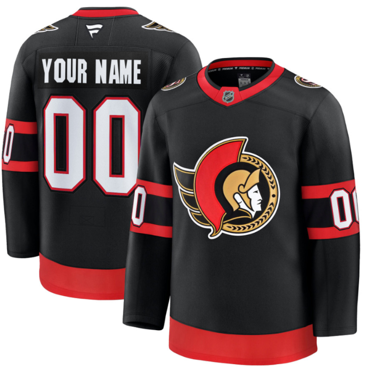 Men's Custom Ottawa Senators Jersey Name, Number 2025 Premium Away All Stitched