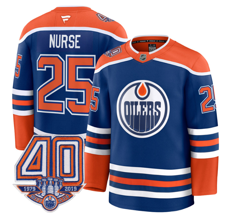 Men's Darnell Nurse Jersey #25 Edmonton Oilers 40th Anniversary Stitched Away