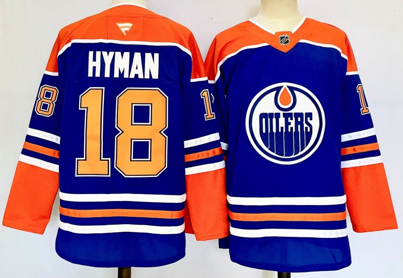 Edmonton Oilers #18 Zach Hyman Jersey 2025 Premium Stitched