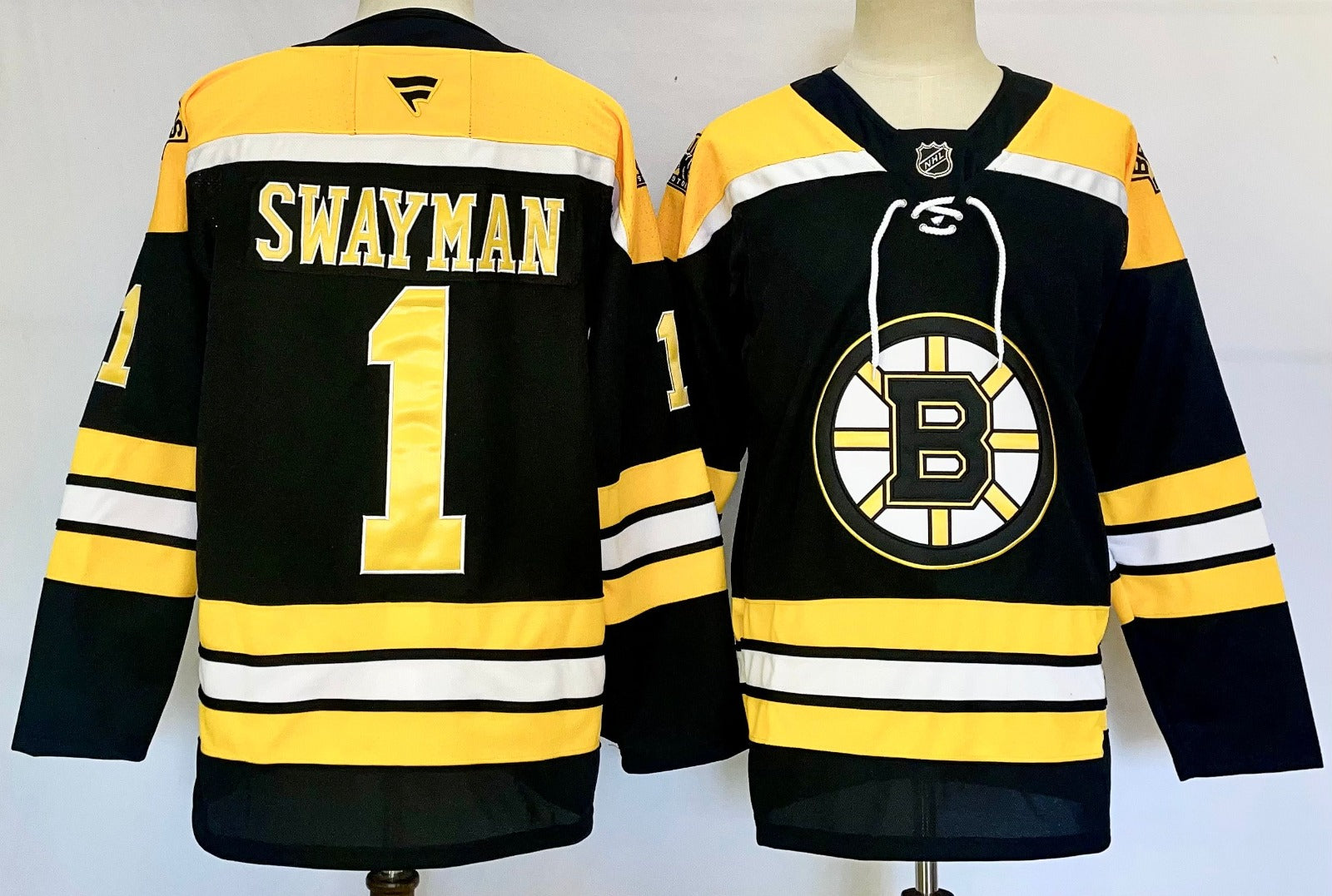Men’s Jeremy Swayman Jersey #1 Boston Bruins Black Stitched