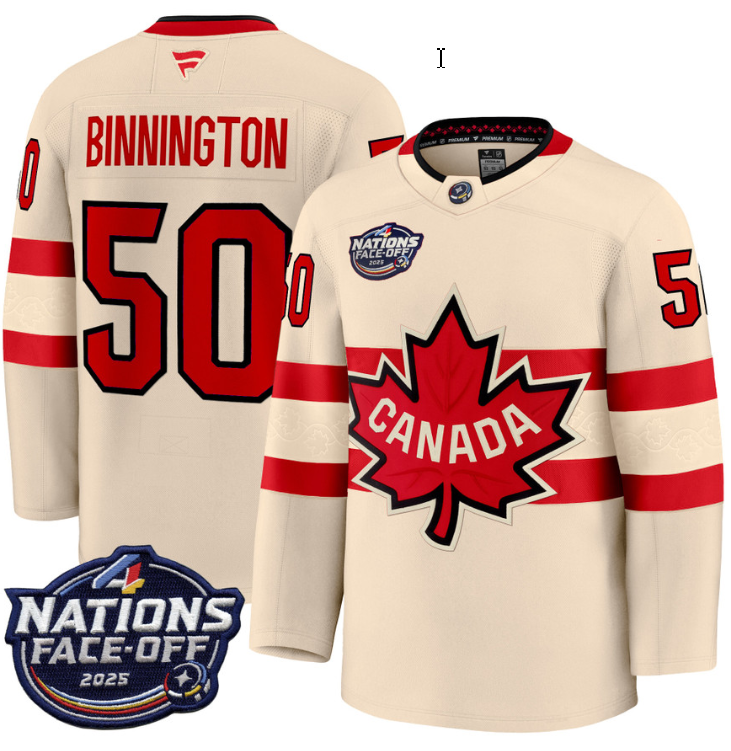 Men's Jordan Binnington Jersey #50 Canada 4 Nations Face-Off 2025 Stitched