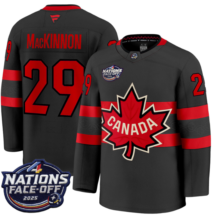 Men's Nathan MacKinnon Jersey #29 Canada 4 Nations Face-Off 2025 Stitched