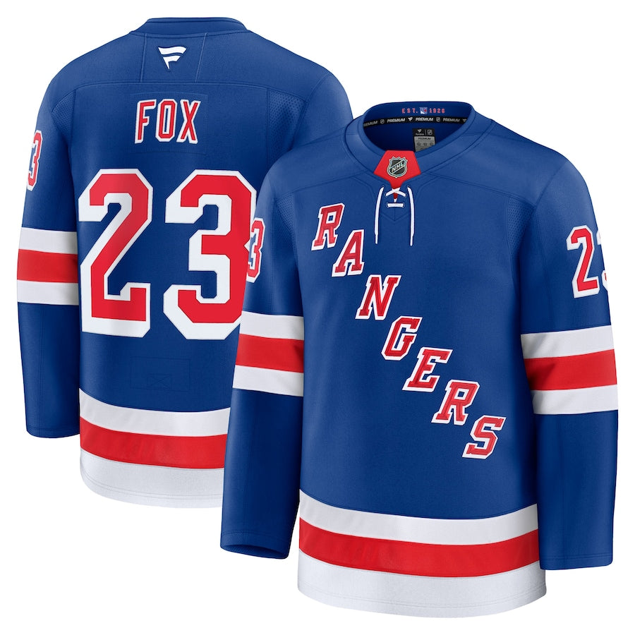 New York Rangers #23 Adam Fox Jersey 2025 Premium Stitched