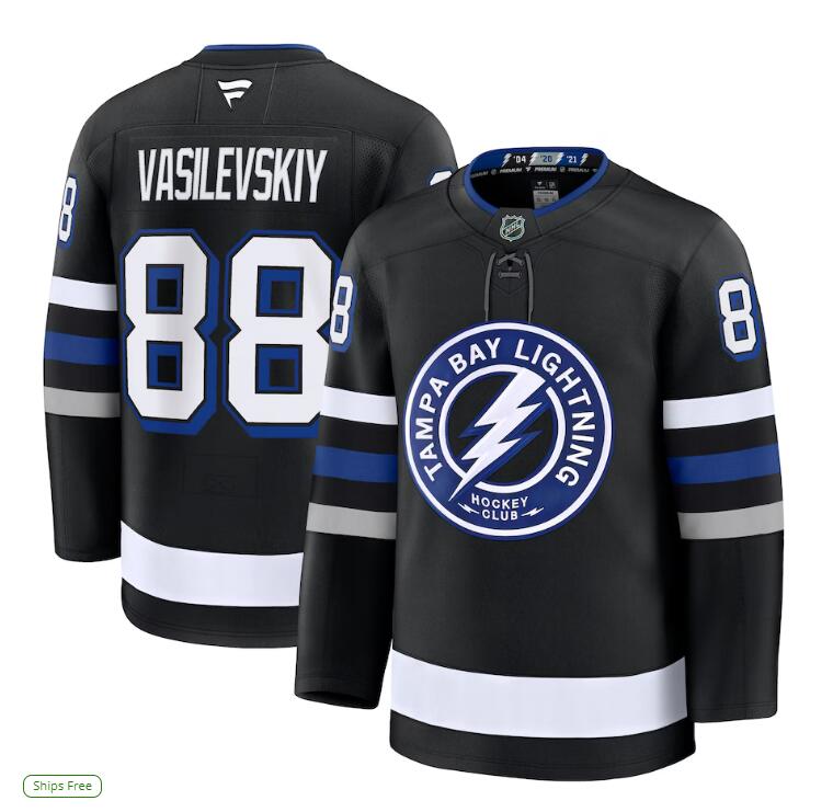 Tampa Bay Lightning #88 Andrei Vasilevskiy Jersey 2025 Premium Stitched