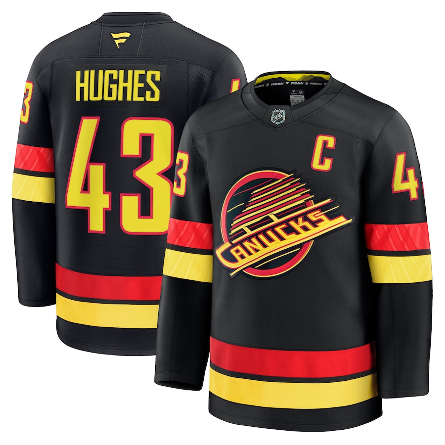 Vancouver Canucks #43 Quinn Hughes Jersey 2025 Premium Stitched