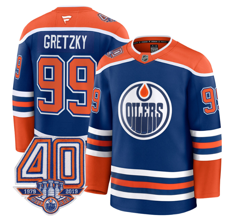 Men's Wayne Gretzky Jersey #99 Edmonton Oilers 40th Anniversary Stitched Away