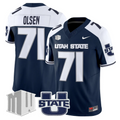 Merlin Olsen Jersey #71 Utah State Aggies 2025 Vapor Limited Stitched Navy Alter