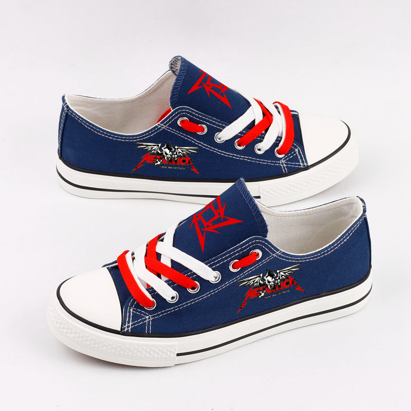 Metallica Low Top Canvas Sport Sneakers Shoes For Men Women Fans