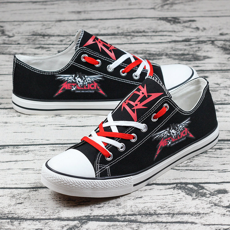 Metallica Low Top Canvas Sport Sneakers Shoes For Men Women Fans