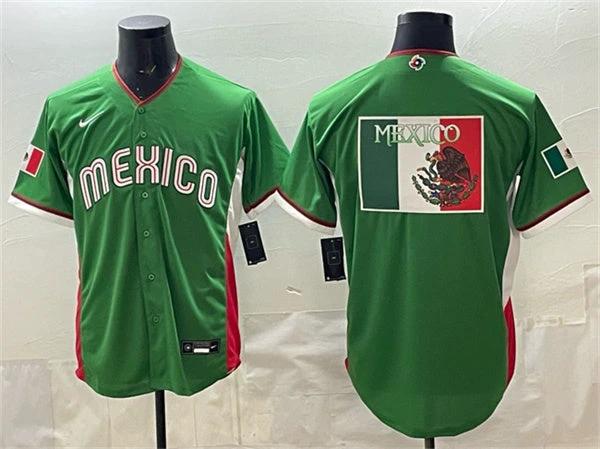 Mexico Baseball Jersey Team Big Logo Green 2026 World Baseball Classic Home Stadium Stitched