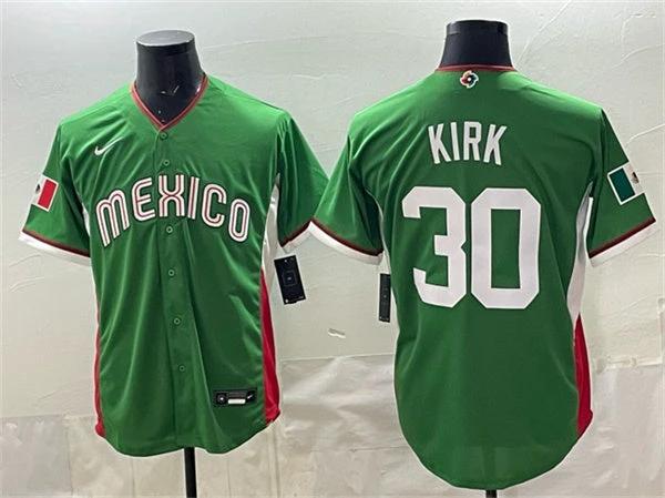 Mexico Baseball #30 Alejandro Kirk Jersey Green 2026 World Baseball Classic Home Stadium Stitched