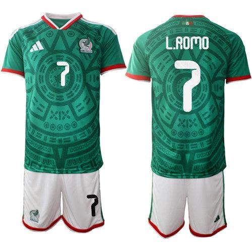 Mexico #7 L.ROMO Jersey National Team x World Cup 2026 Home Green On Field Soccer