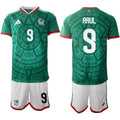 Mexico #9 RAUL Jersey National Team x World Cup 2026 Home Green On Field Soccer