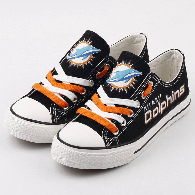 Miami Dolphins Low Top Canvas Sport Sneakers Shoes For Men Women Fans