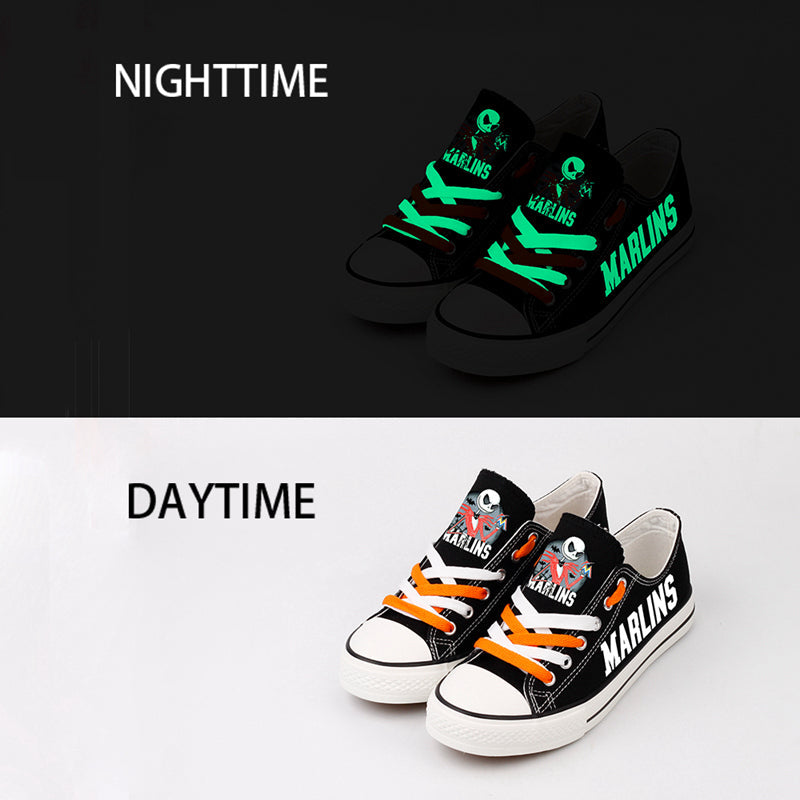 Miami Marlins Limited Print Low Top Canvas Shoes Sport Sneakers For Men Women Fans