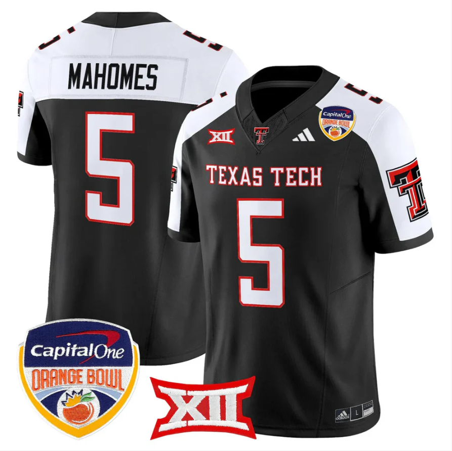 Michael Crabtree Jersey #5 Texas Tech 2025 Orange Bowl Patch V2 Stitched