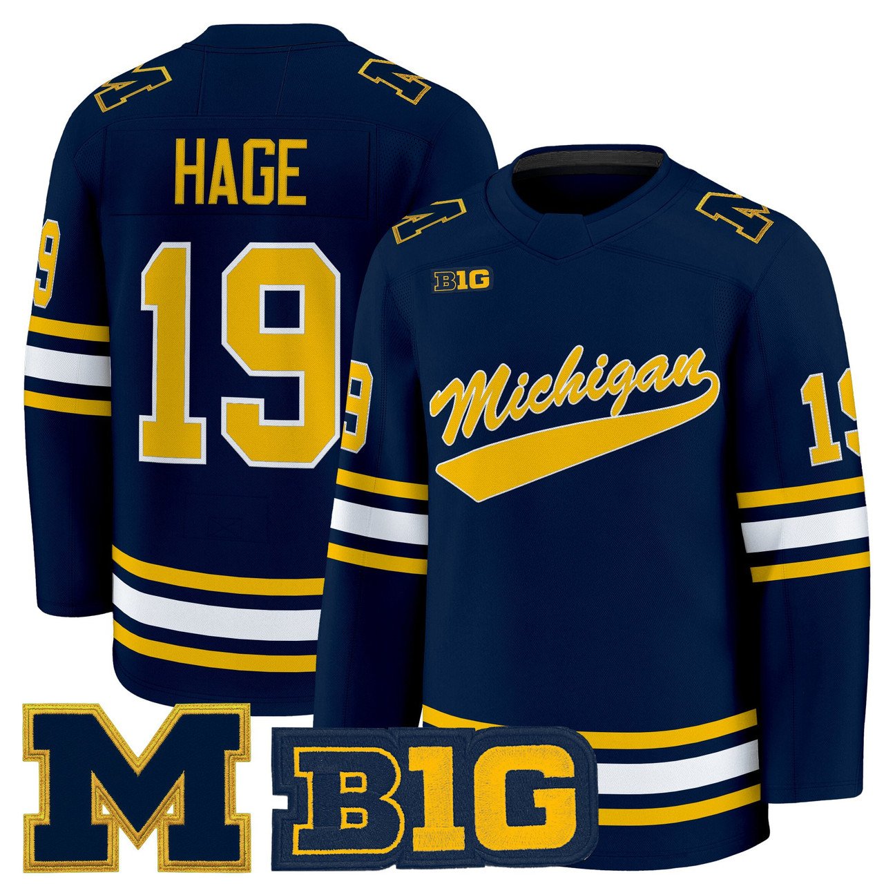 Michael Hage Jersey #19 Michigan Wolverines 2025-26 Premium Stitched Maize
