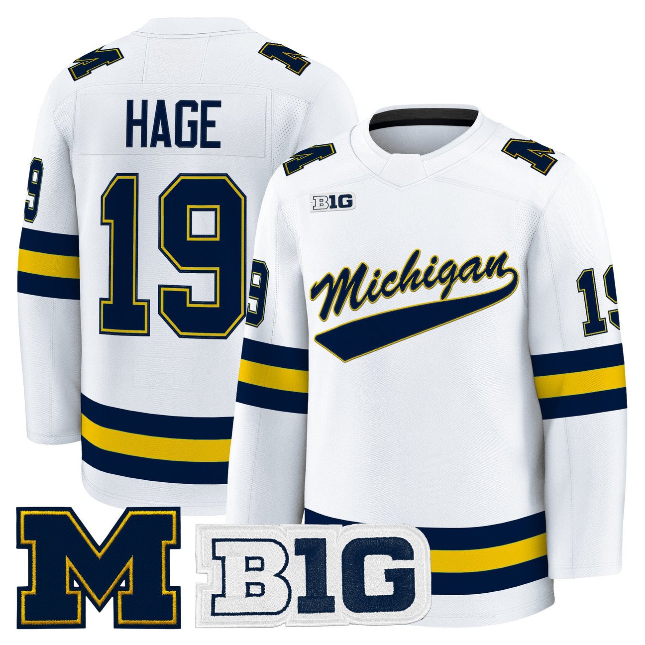 Michael Hage Jersey #19 Michigan Wolverines 2025-26 Premium Stitched Maize