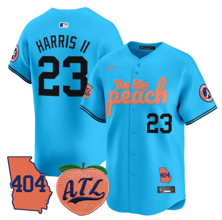 Michael Harris II Jersey #23 Atlanta Braves 404 & The Big Peach Premier Limited Stitched