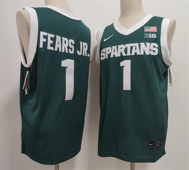 Michigan State Spartans Green #1 Jeremy Fears Jr. Green Stitched Jersey